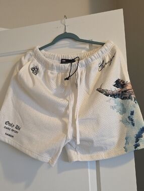 Darc Sport White Graphic Mesh Mens Shorts *Corazon* Calab Size LG